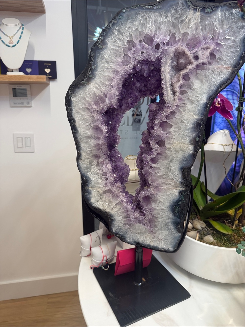 Large Purple Amethyst Geode Display Piece